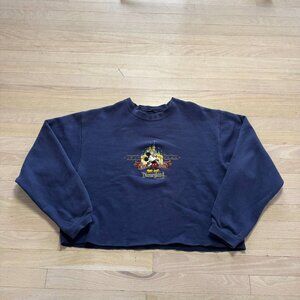 Vintage Disneyland 50th Anniversary Mickey Sweatshirt Navy L 2005 Y2K